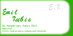 emil kubis business card